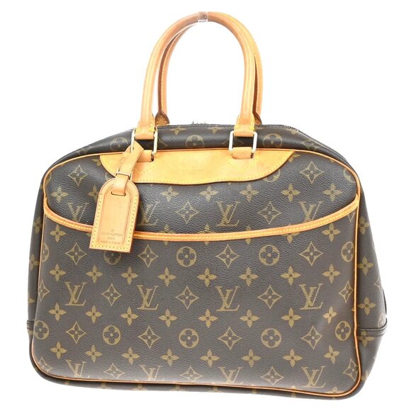 LOUIS VUITTON LV Logo Deauville Hand Bag Monogram Leather Brown M47270 70EF325 - Picture 1 of 16